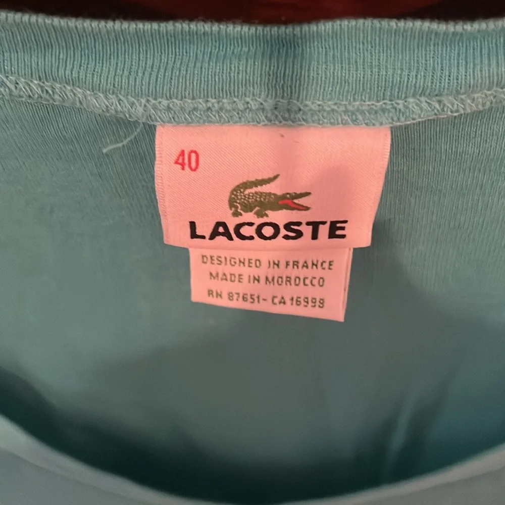 Lacoste light blue V Neck Sleeveless tank top Size 40 - Picture 2 of 2